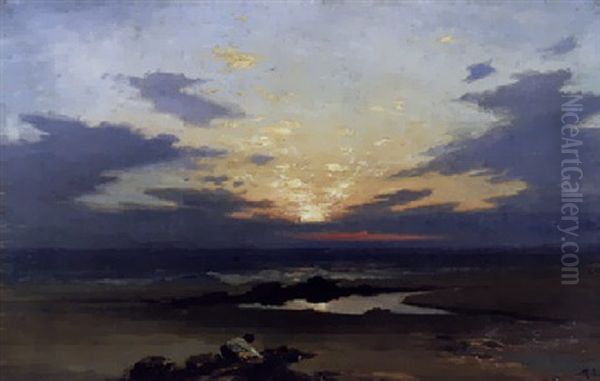 On The Beach Oil Painting by George William Russell