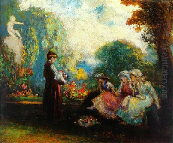 Gathering Flowers Oil Painting by George William Russell