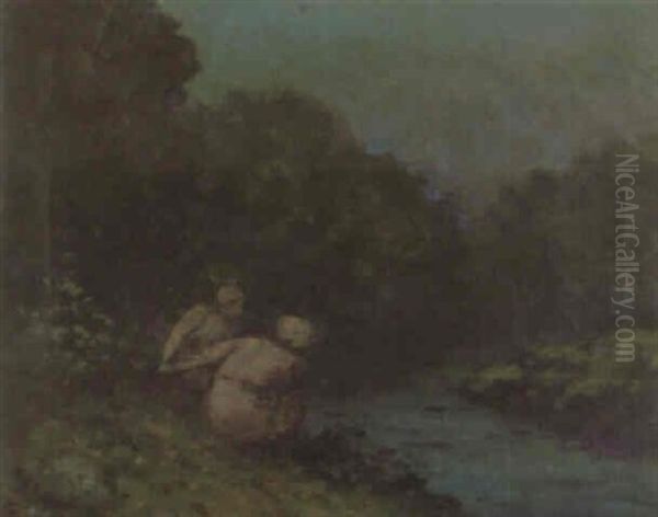 Bathers By A River Oil Painting by George William Russell