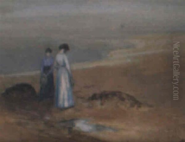 Figures On The Beach Oil Painting by George William Russell