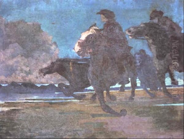 Irish Rebels On The Donegal Shore Oil Painting by George William Russell