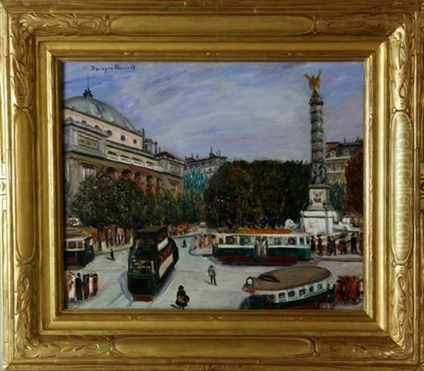 Place De La Bastille Oil Painting by Morgan Russell