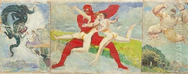 Israel And His God Oil Painting by Morgan Russell