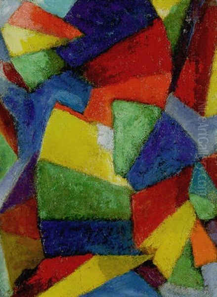 Synchromy In Blue-violet Oil Painting by Morgan Russell