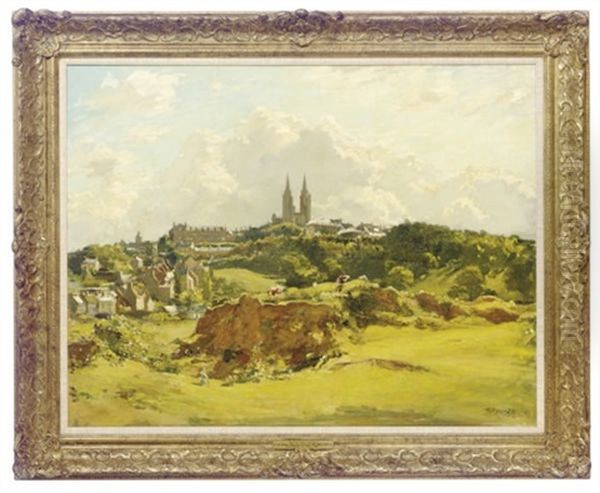 View Of Coutances, France Oil Painting by Walter Westley Russell