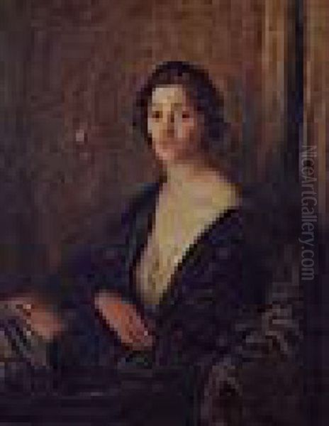 Portrait Of Mrs. David Jagger Oil Painting by Walter Westley Russell