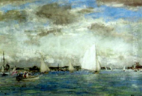 A Yacht Race, Shoreham Oil Painting by Walter Westley Russell