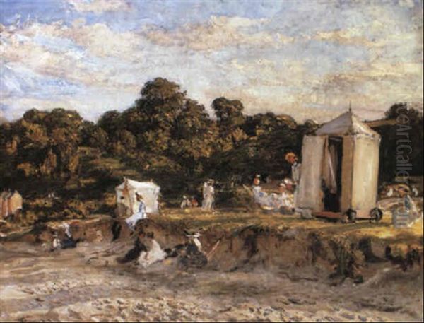 The Bathing Huts Oil Painting by Walter Westley Russell