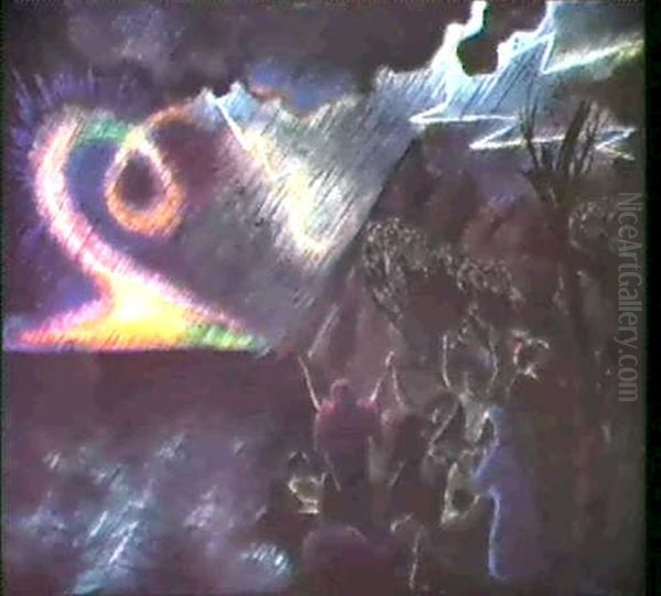 Diluvio Universale Oil Painting by Luigi Russolo