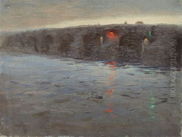 Most Z Cyklu 'rugia Bornholm Oil Painting by Ferdynand Ruszczyc