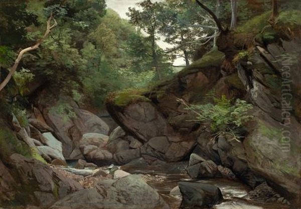 Waldschlucht Oil Painting by Johann Valentin Ruths