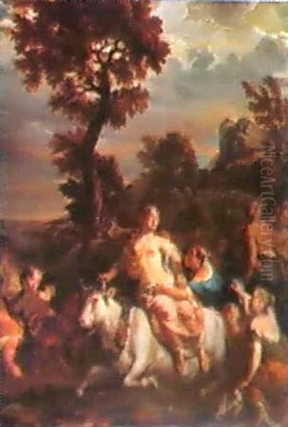 Der Raub Der Europa Durch Den In Einen Stier Verwandelten   Zeus Oil Painting by Pieter van Ruyven