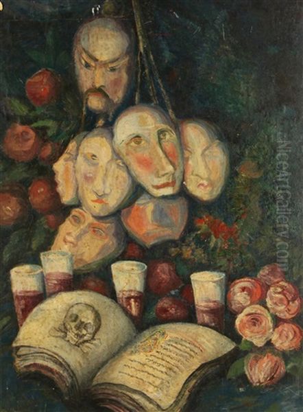 Les Masques Oil Painting by Nicholai Ryabushinsky