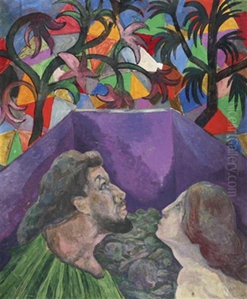 Couple Oil Painting by Nicholai Ryabushinsky