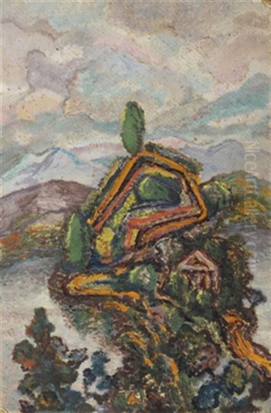 Village De Montagne Oil Painting by Nicholai Ryabushinsky