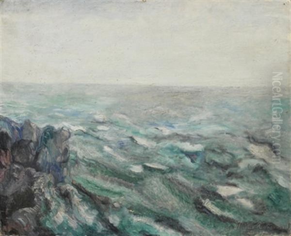 Mer Agitee Oil Painting by Nicholai Ryabushinsky