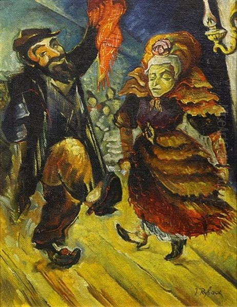 Dancers Oil Painting by Issachar ber Ryback