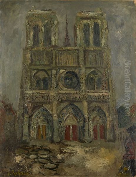 Notre-dame De Paris Oil Painting by Issachar ber Ryback