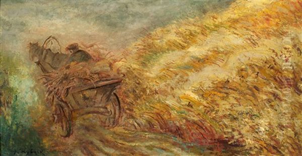 Cornfield Oil Painting by Issachar ber Ryback