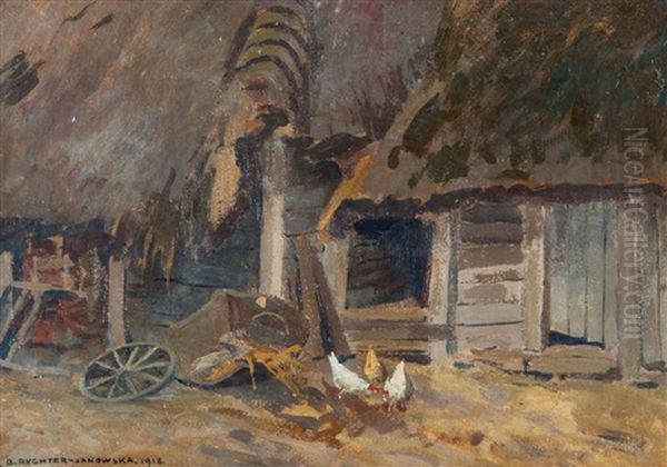 Kurki Oil Painting by Bronislawa Rychter-Janowska