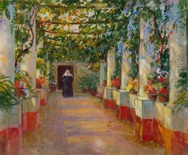 Zakonnica Oil Painting by Bronislawa Rychter-Janowska