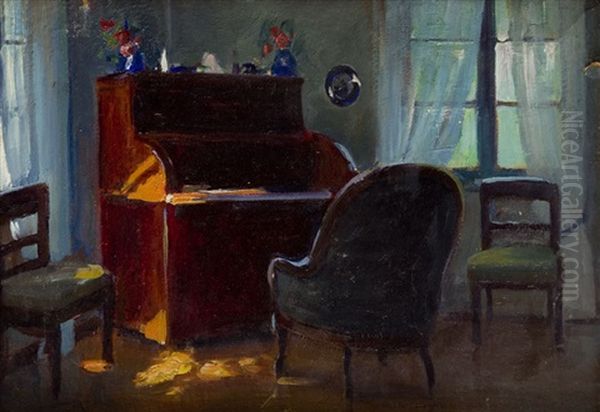 In Living Room Oil Painting by Bronislawa Rychter-Janowska