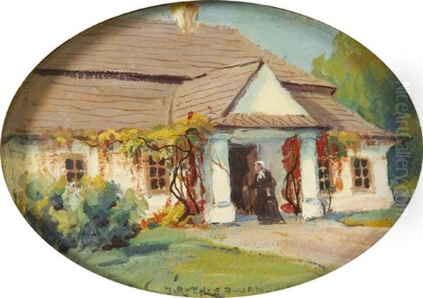 Last From Family Oil Painting by Bronislawa Rychter-Janowska