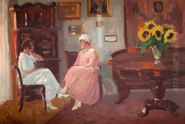 Wnetrza Oil Painting by Bronislawa Rychter-Janowska