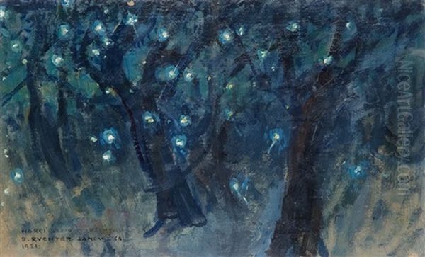 Sad Noca Oil Painting by Bronislawa Rychter-Janowska