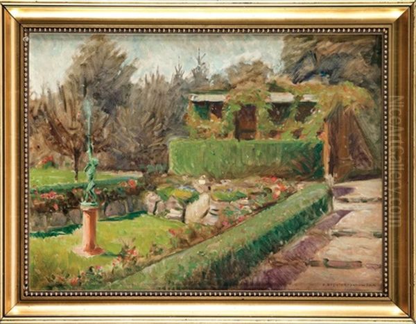 Ogrod Oil Painting by Bronislawa Rychter-Janowska