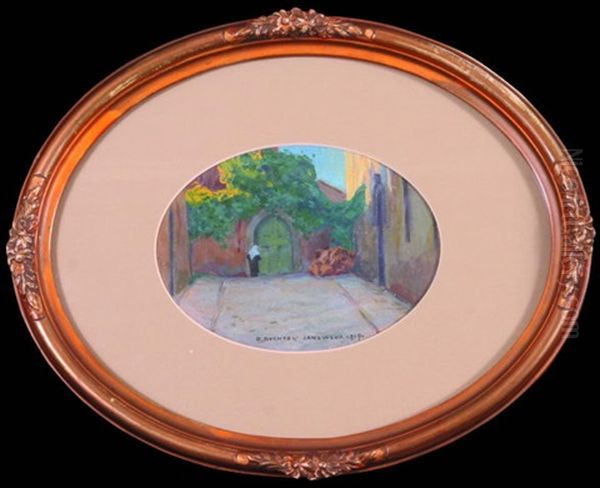 U Klasztornej Furty - Rzym Oil Painting by Bronislawa Rychter-Janowska