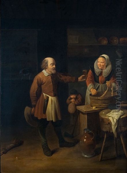 Chez Le Boucher Oil Painting by David Ryckaert III