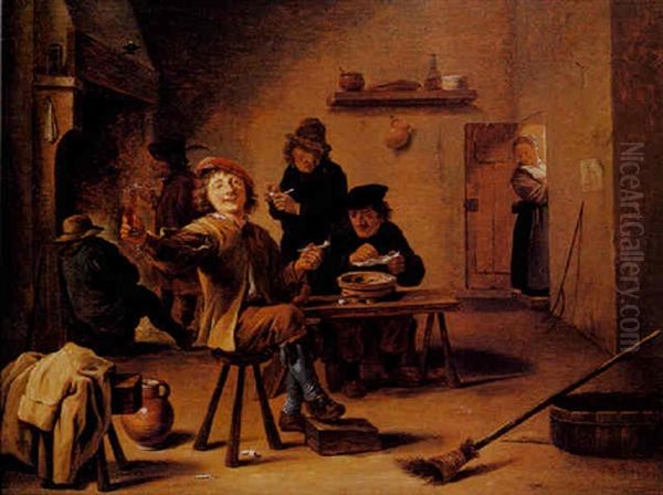 Interieur D'estaminet Oil Painting by David Ryckaert III