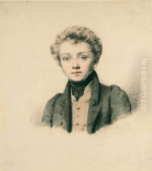 Bildnis Eines Gentleman. Oil Painting by Etienne Bouchardy