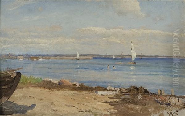 Sommardag I Snekkersten Oil Painting by Gustaf Rydberg