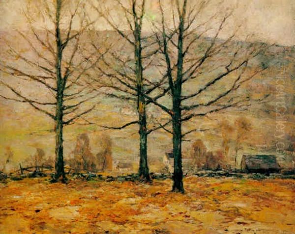 Landscape With Buildings Oil Painting by Chauncey Foster Ryder