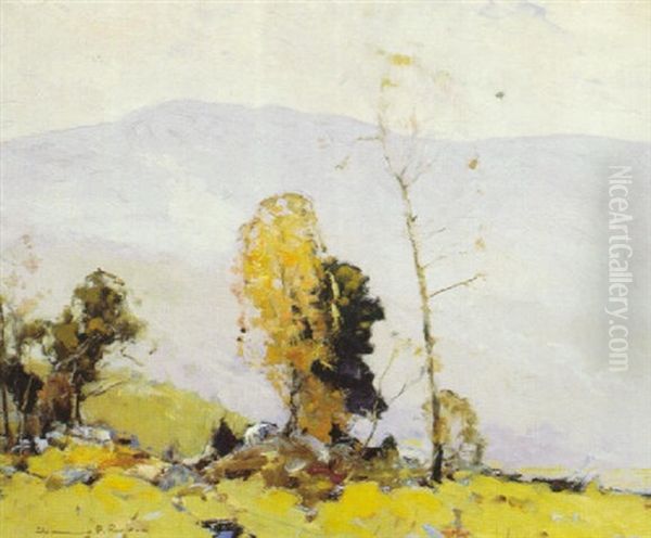 U Road Pastures Oil Painting by Chauncey Foster Ryder