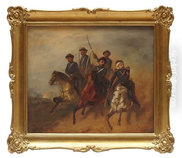 Batalj Oil Painting by Sven Leonard Rydholm