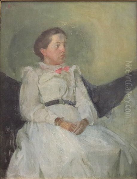 Portrait Of A Seated Lady Oil Painting by Robert Knight Ryland