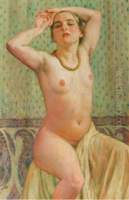 Paquita Au Collier Oil Painting by Theo van Rysselberghe