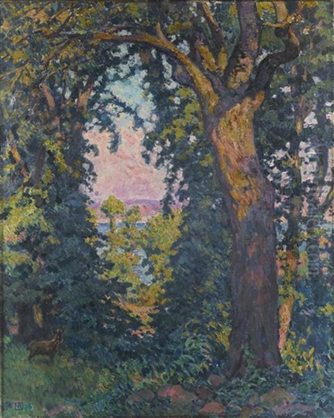 Un Ravin A St Brelade (jersey) Oil Painting by Theo van Rysselberghe