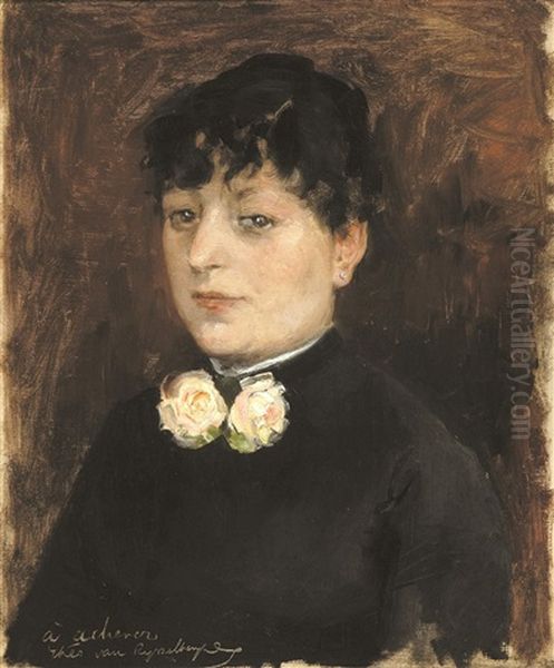 Femme Oil Painting by Theo van Rysselberghe