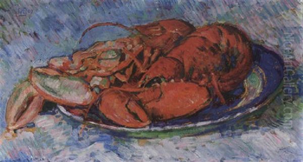 Nature Morte Au Homard Oil Painting by Theo van Rysselberghe