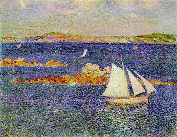 Pres Des Rocs De Per-kiridec Oil Painting by Theo van Rysselberghe