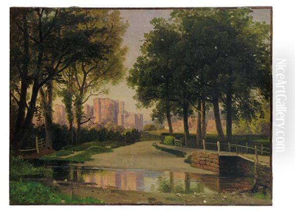 Malerische Schlossruine Oil Painting by Georg Eduard Otto Saal