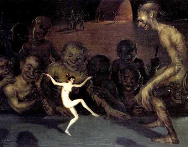 Una Espagnola En El Infierno Oil Painting by Daniel Sabater Y Salabert