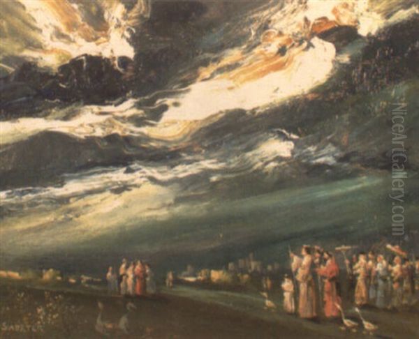 Paseo Royal Oil Painting by Daniel Sabater Y Salabert