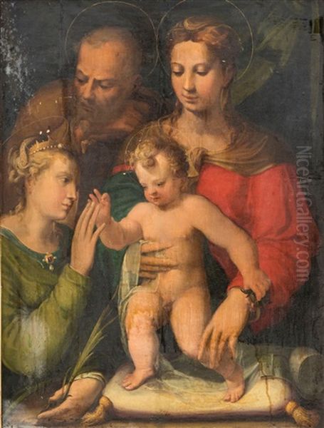 Mariage Mystique De Sainte Catherine Oil Painting by Lorenzo Sabatini