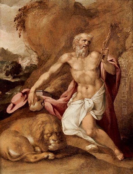 Saint Jerome Dans Un Paysage Oil Painting by Lorenzo Sabatini