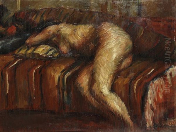 Reclining Nude Oil Painting by Georges Hanna Sabbagh